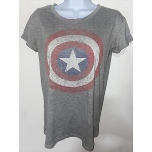 Marvel Captain America Distressed Shield Logo Avengers Men's T Shirt Small